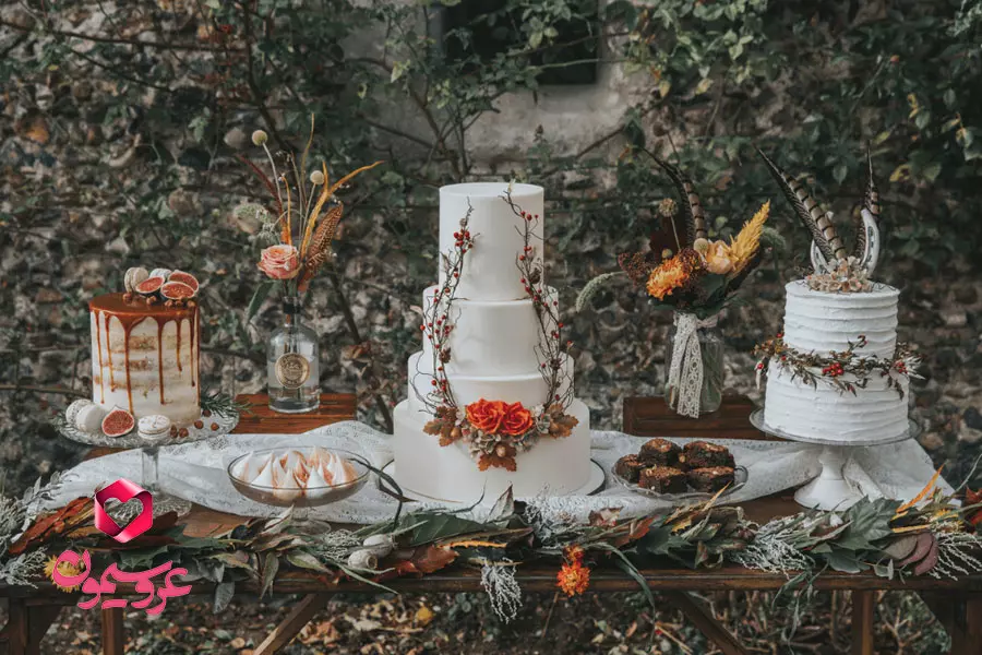 کیک عروسی پاییزی